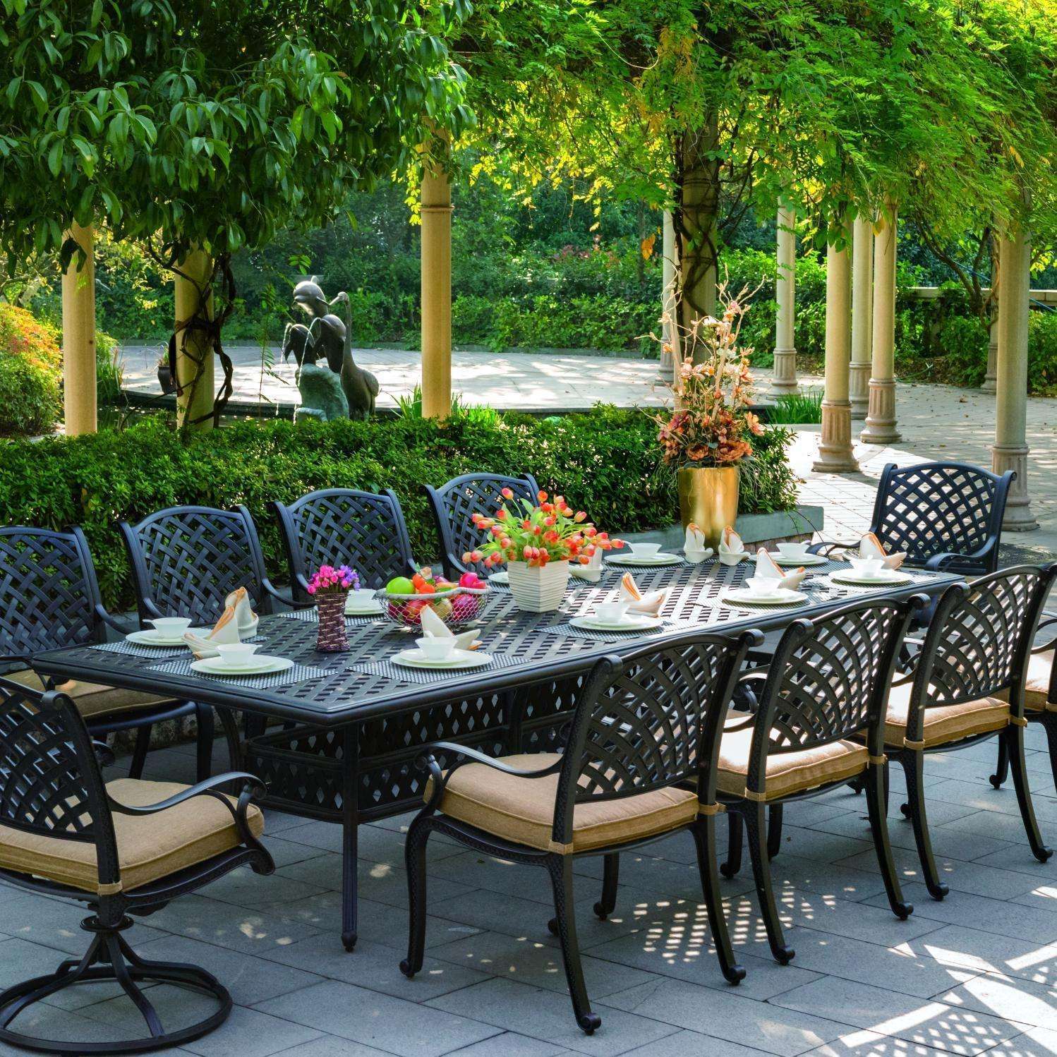 Darlee Nassau 11 Piece Cast Aluminum Patio Dining Set