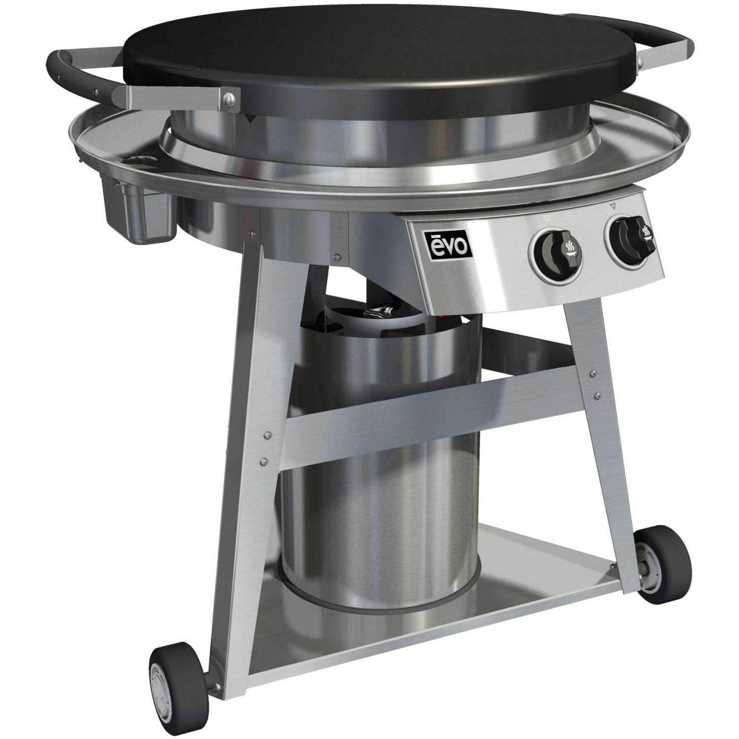 Evo Professional Series GAS Grill on Cart, Seasoned Steel Cooktop, Propane