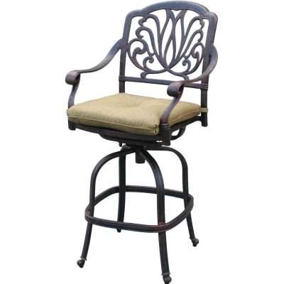 Darlee Elisabeth 5 Piece Cast Aluminum Patio Bar Set