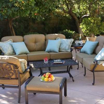 Darlee Elisabeth 8 Piece Cast Aluminum Conversation Seating Set