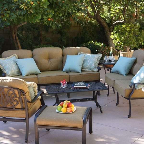 Darlee Elisabeth 8 Piece Cast Aluminum Conversation Seating Set