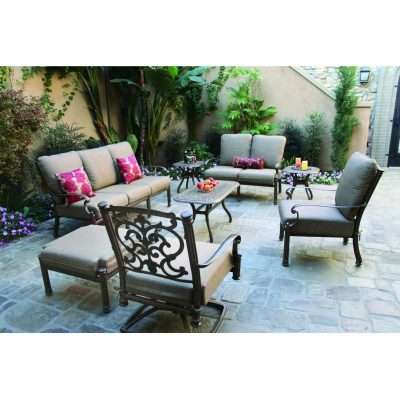 Darlee Santa Barbara 8 Piece Aluminum Conversation Seating Set