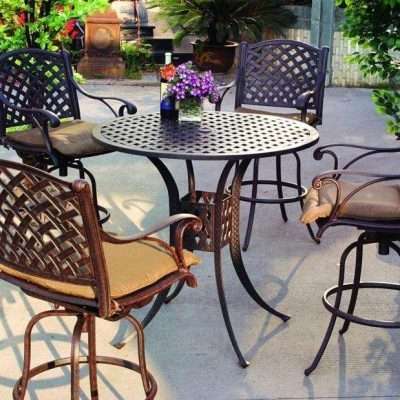 Darlee Nassau 5 Piece Cast Aluminum Patio Bar Set