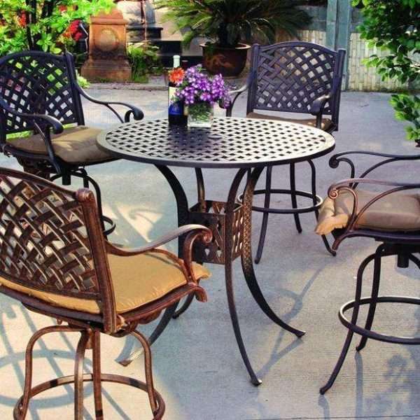 Darlee Nassau 5 Piece Cast Aluminum Patio Bar Set