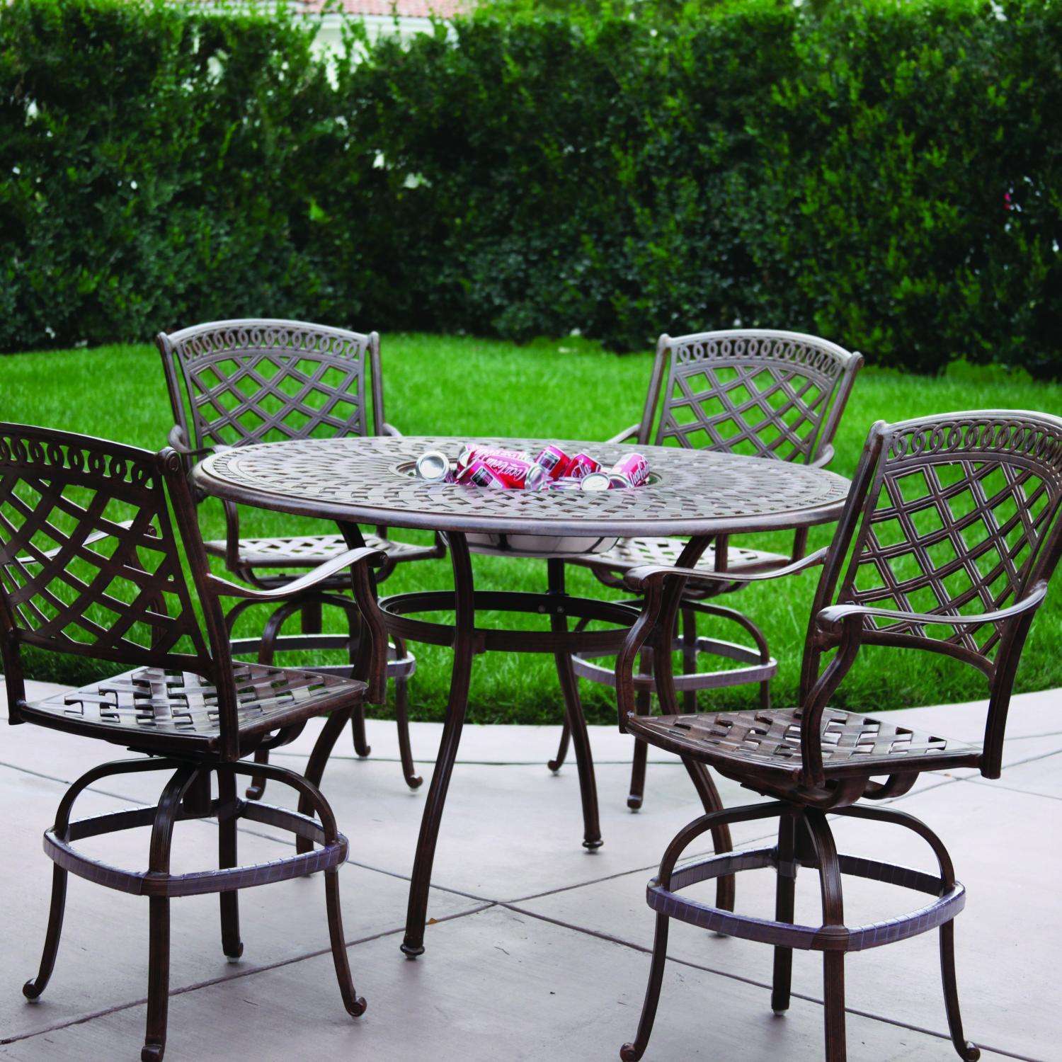 Darlee Sedona 5 Piece Cast Aluminum Patio Bar Set
