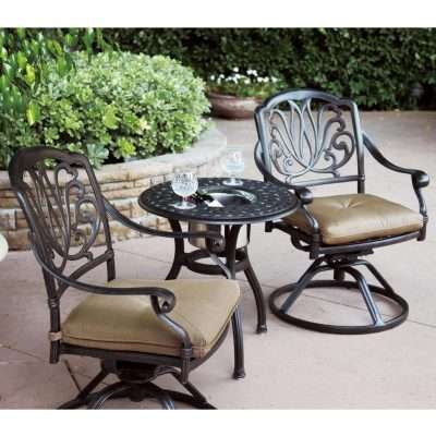 Darlee Elisabeth 3 Piece Cast Aluminum Patio Bistro Set