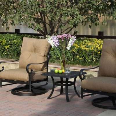 Darlee Santa Anita 3 Piece Aluminum Patio Conversation Seating Set