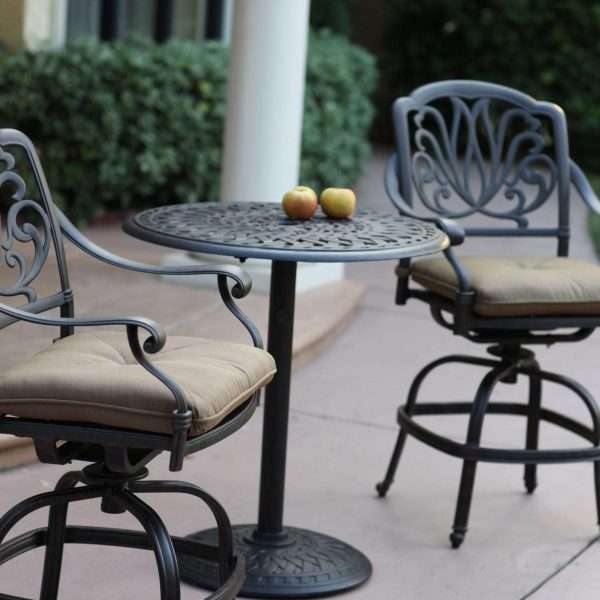 Darlee Elisabeth 3 Piece Aluminum Counter Height Patio Bar Set