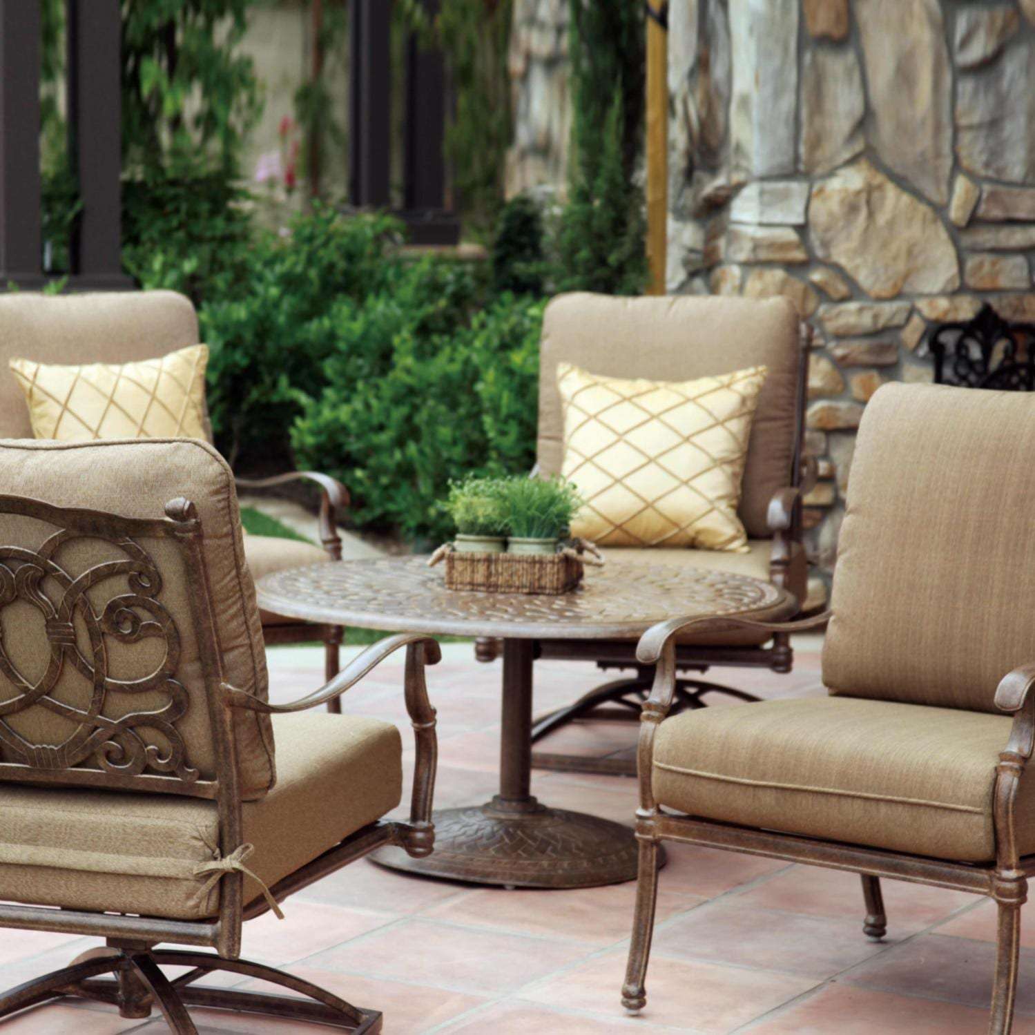 Darlee Florence 5 Piece Cast Aluminum Patio Conversation ...