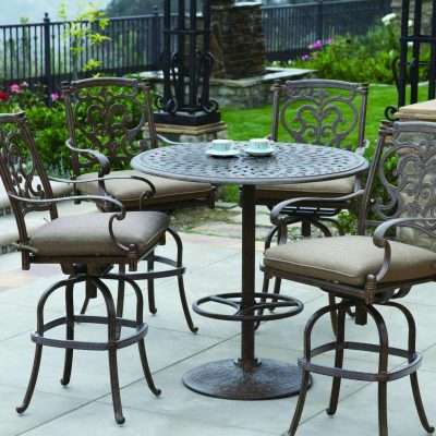 Darlee Santa Barbara 5 Piece Cast Aluminum Patio Bar Set