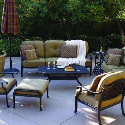 Darlee Nassau 8 Piece Cast Aluminum Conversation Seating Set