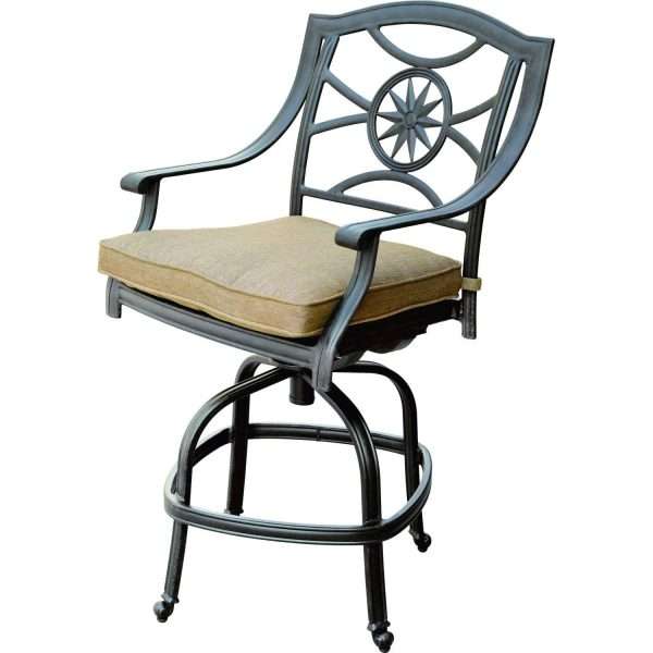 Darlee Ten Star 3 Piece Cast Aluminum Patio Bar Set