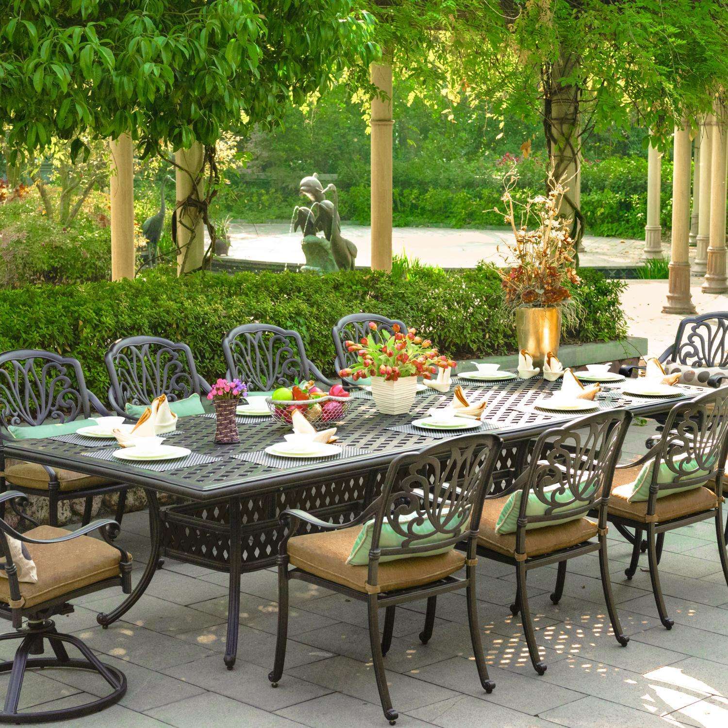 Darlee Elisabeth 11 Piece Cast Aluminum Patio Dining Set