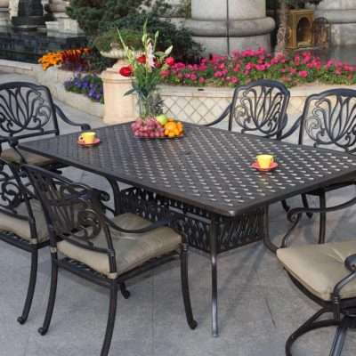 Darlee Elisabeth 7 Piece Cast Aluminum Patio Dining Set