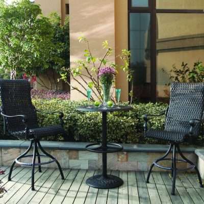 Darlee Victoria 3 Piece Resin Wicker Patio Bar Set