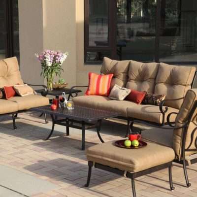 Darlee Santa Anita 6 Piece Aluminum Patio Conversation Seating Set