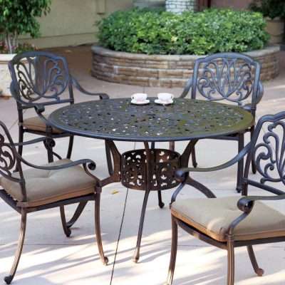 Darlee Series 88 54 Inch Cast Aluminum Patio Dining Table