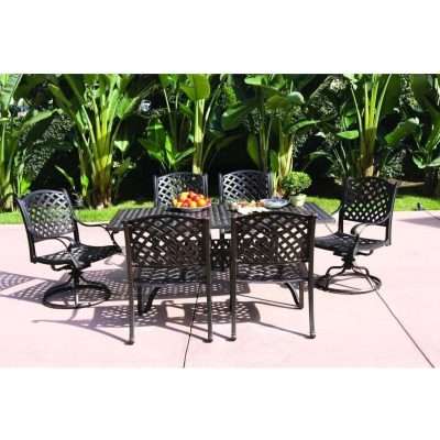 Darlee Nassau 7 Piece Cast Aluminum Patio Dining Set