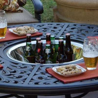 Darlee Nassau 5 Piece Patio Fire Pit Conversation Seating Set
