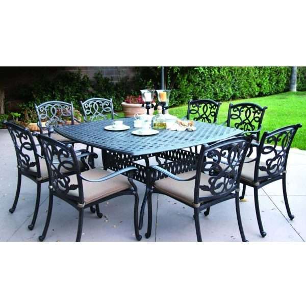 Darlee Santa Monica 9 Piece Cast Aluminum Patio Dining Set