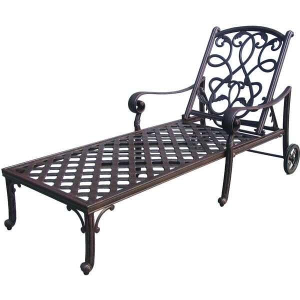 Darlee Santa Monica Patio Chaise Lounge - Front View Shown Without Cushions