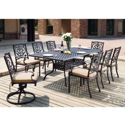Darlee Santa Barbara 9 Piece Cast Aluminum Patio Dining Set