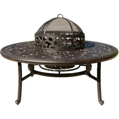 Darlee Santa Monica 5 Piece Aluminum Patio Fire Pit Set