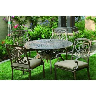 Darlee Santa Barbara 5 Piece Cast Aluminum Patio Dining Set