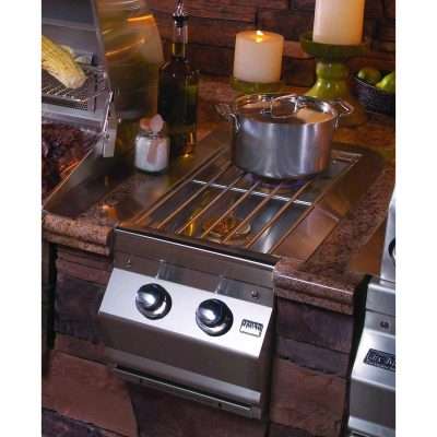 Fire Magic Built In Double Side Burner In Outdoor Kitchen
