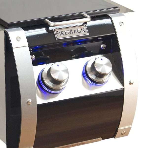Fire Magic Black Diamond Double Side Burner - Knob Close Up