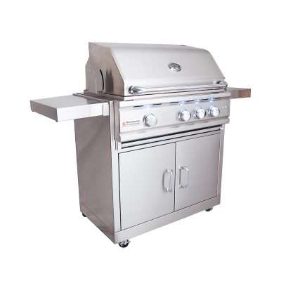RCS Cutlass Pro 30-Inch Freestanding Grill Side open