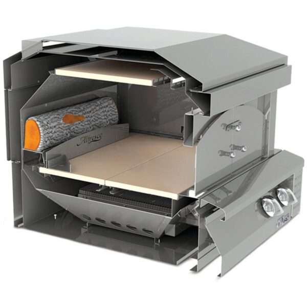 Alfresco 30-Inch Built-In Natural Gas Outdoor Pizza Oven - Cut Away