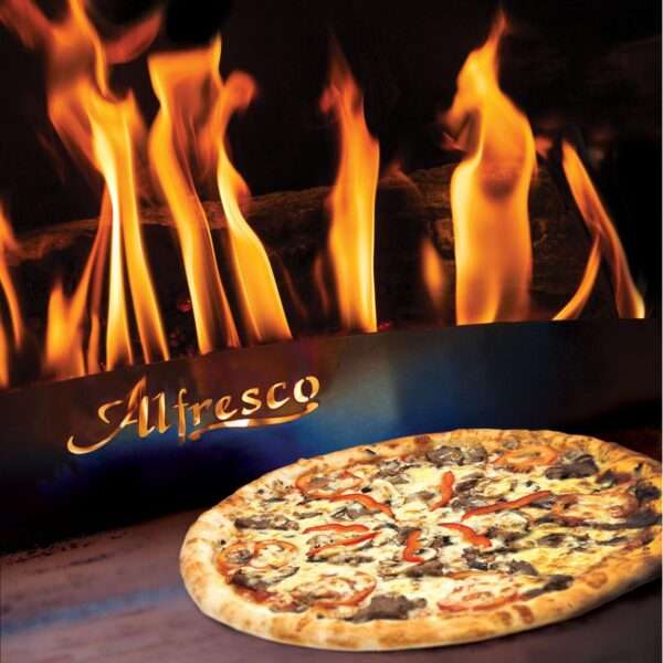 Alfresco 30-Inch Built-In Natural Gas Outdoor Pizza Oven - Lifestyle