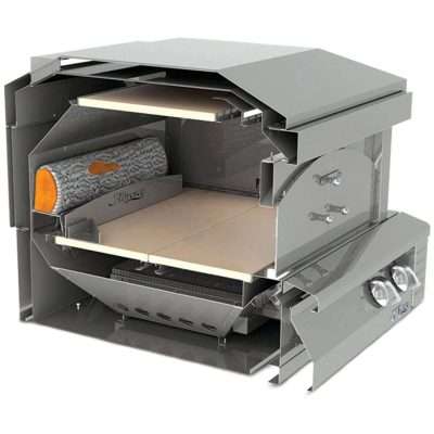 Alfresco 30-Inch Propane Gas Outdoor Pizza Oven On Cart - Cut Away