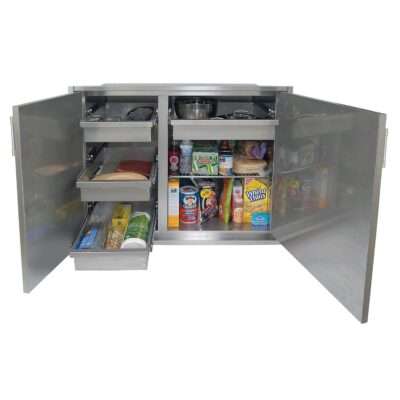Alfresco 42-Inch Low Profile Sealed Dry Storage Pantry - Open Door