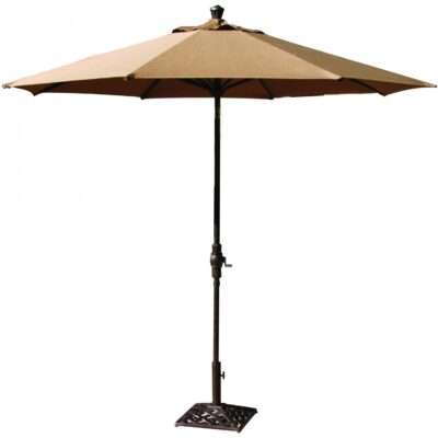 Darlee 9-Ft Bar Height Market Umbrella With Autotilt - Brown
