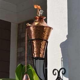 Starlite Patio Kona Deluxe Hammered Copper Sconce Torches