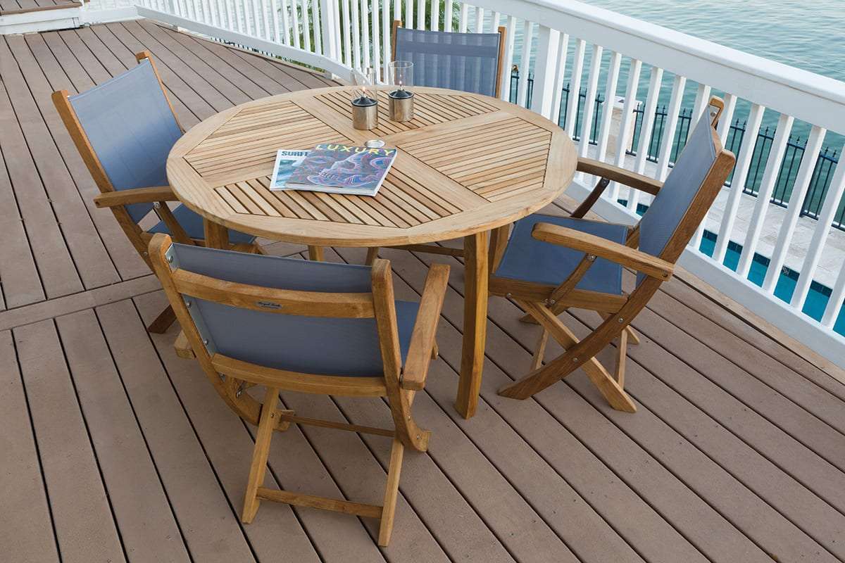 royalteak-dolphinround-theoutdoorstore-2 Royal Teak Collection Dolphin Round Table