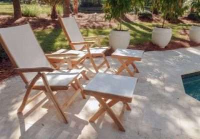 Royal Teak Collection White Florida Sling Footrest