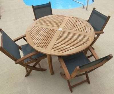 Royal Teak Collection Moss Sailmate Folding Arm Chair