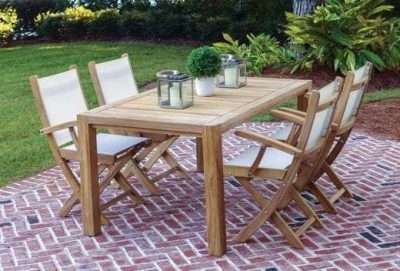 Royal Teak Collection White Sailmate Folding Arm Chair
