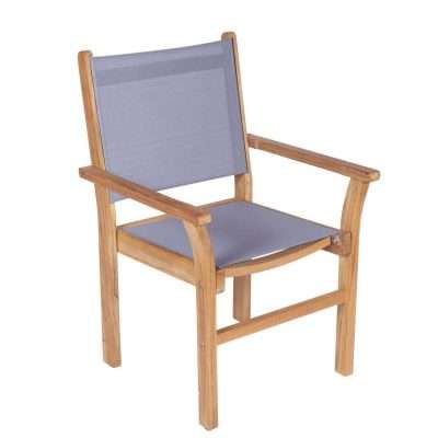 Royal Teak Collection Gray Captiva Sling Stackable Dining Arm Chair – CAPG