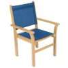 Royal Teak Collection Navy Captiva Sling Stackable Dining Arm Chair - CAPN