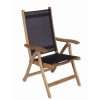 Royal Teak Collection Black Florida Sling Adjustable Arm Dining Chair