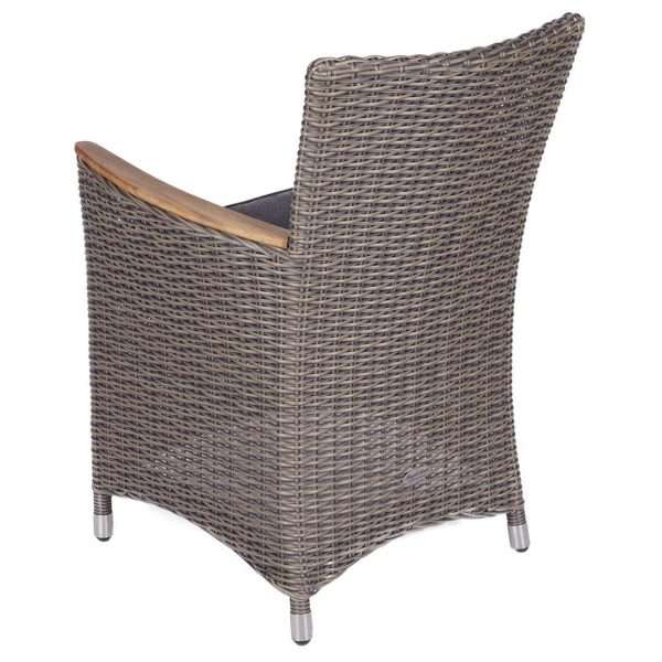 Royal Teak Collection Gray Helena Wicker Gray Cushion Dining Chair