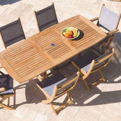 Royal Teak Collection Navy Sailmate Folding Side Chair