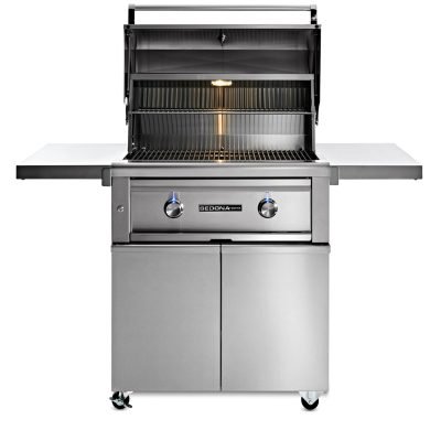 Lynx Sedona 30" Freestanding Grill open with light