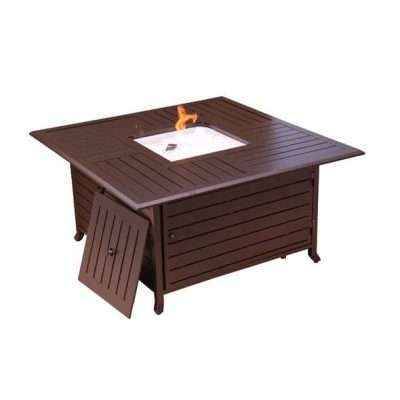 AZ Patio Heaters Square Bronze Slatted Fire Pit
