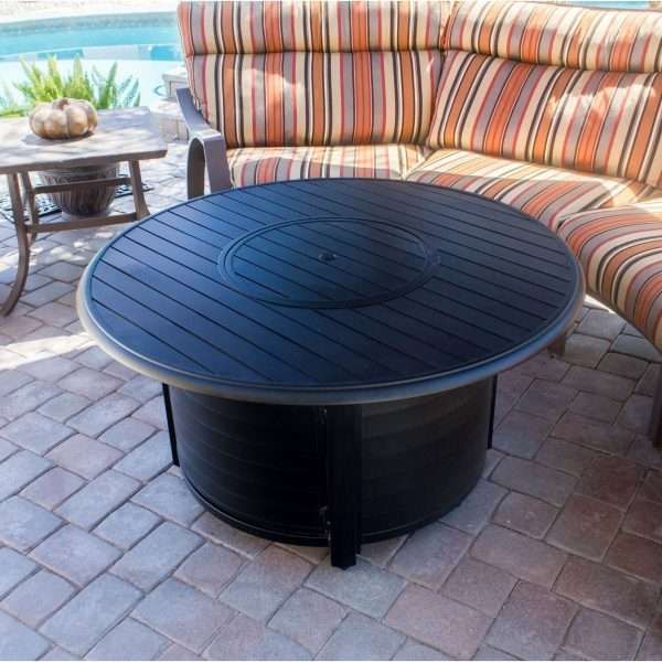 AZ Patio Heaters Round Bronze Slatted Fire Pit