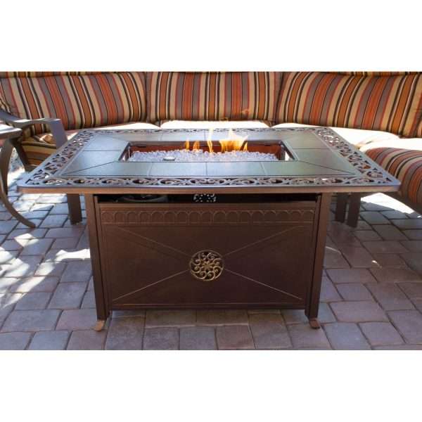 AZ Patio Heaters Rectangular Bronze Fire Pit